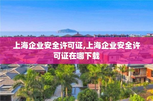 上海企业安全许可证,上海企业安全许可证在哪下载