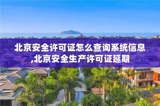 北京安全许可证怎么查询系统信息,北京安全生产许可证延期